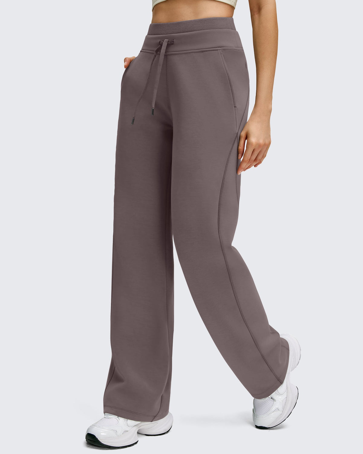 Smoofit Wide Leg Drawstring Double Layer Waist Pants