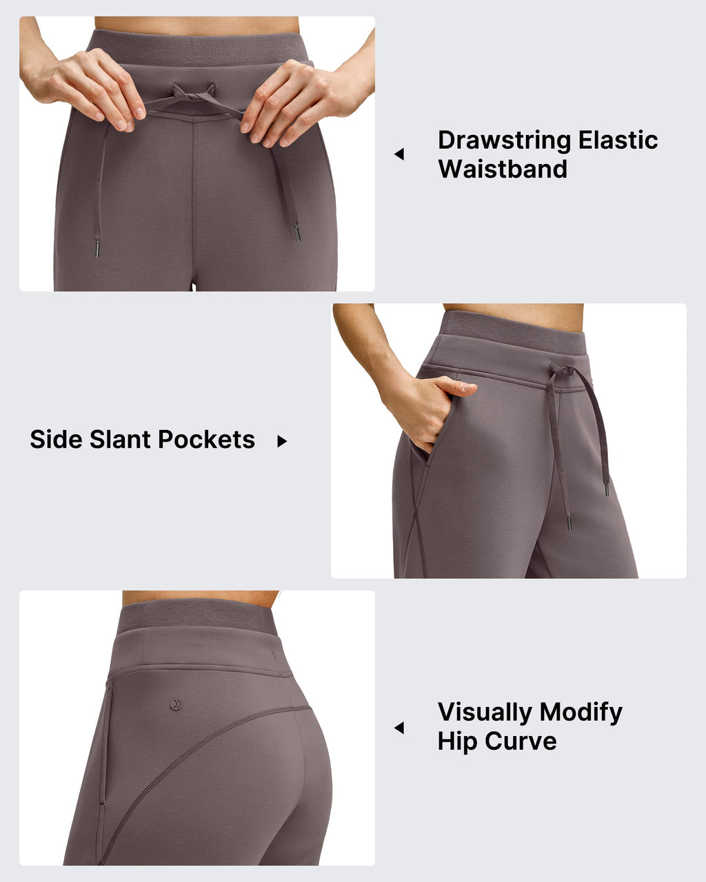 Smoofit Wide Leg Drawstring Double Layer Waist Pants