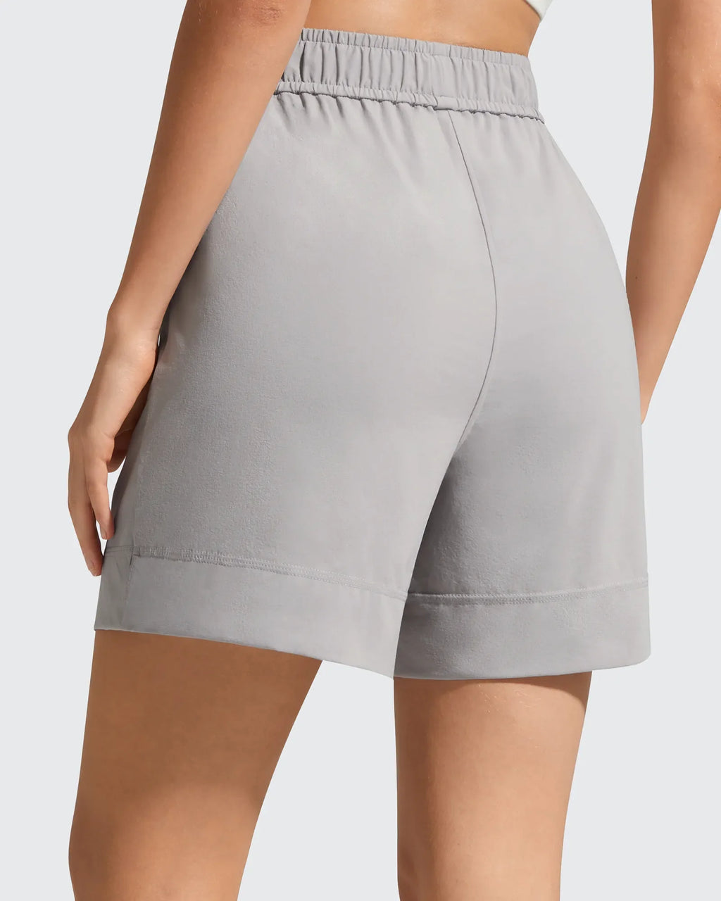 Strowen Elastic Waist Wide Leg A Line Shorts 4''