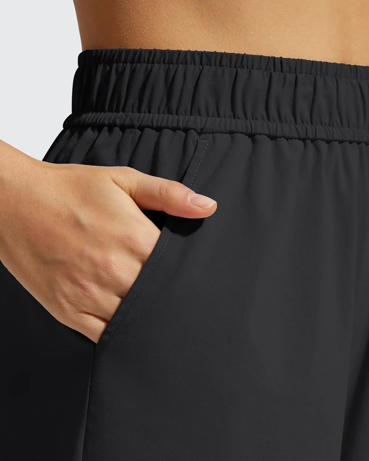 Strowen Elastic Waist Wide Leg A Line Shorts 4''
