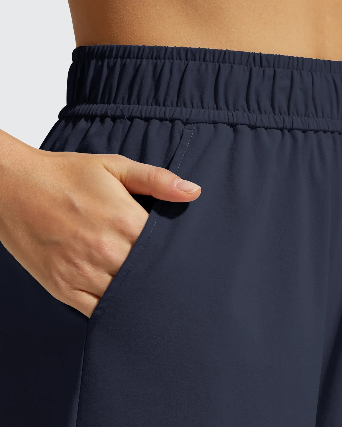 Strowen Elastic Waist Wide Leg A Line Shorts 4''