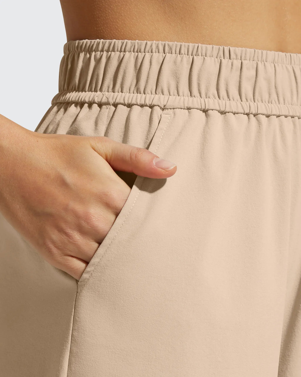 Strowen Elastic Waist Wide Leg A Line Shorts 4''