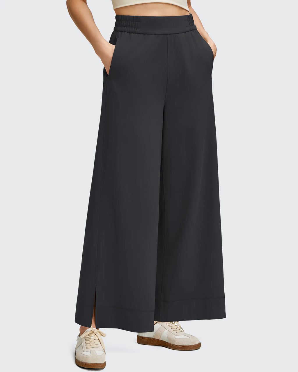 Strowen Lightweight Ankle Splits Wide Leg Ankle Pants