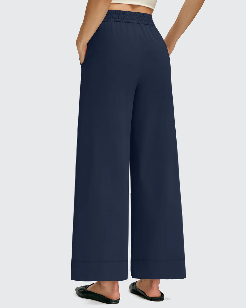Strowen Lightweight Ankle Splits Wide Leg Ankle Pants