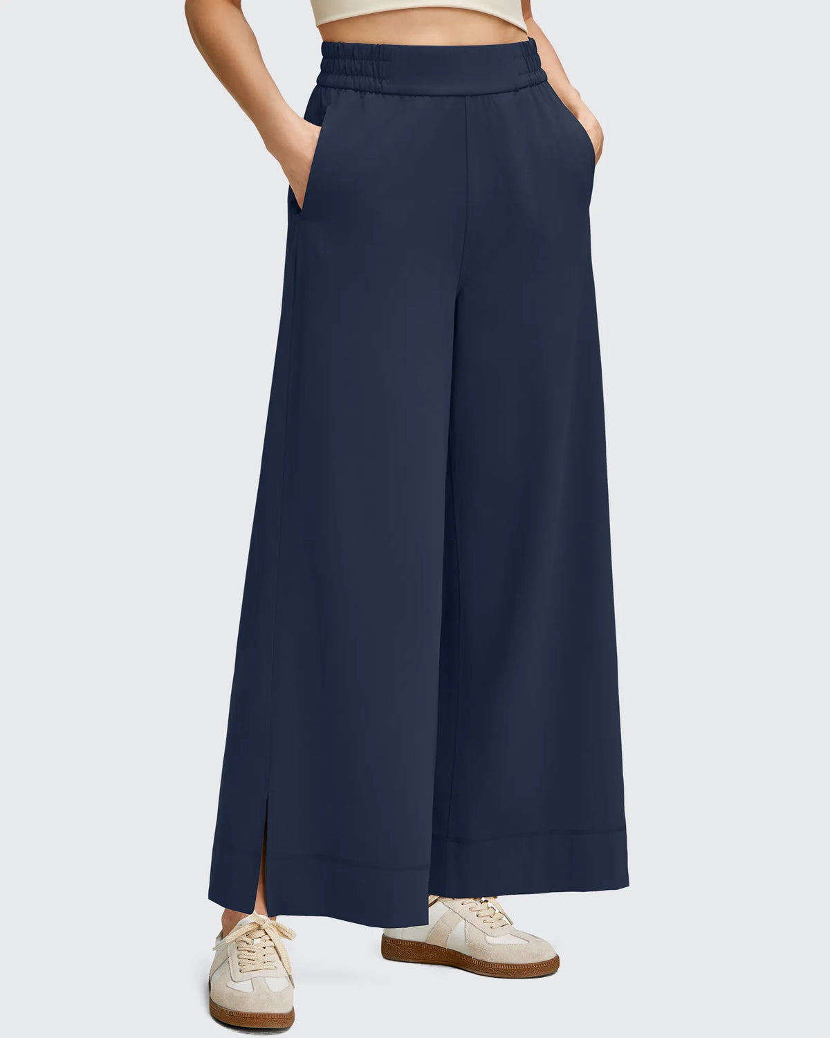 Strowen Lightweight Ankle Splits Wide Leg Ankle Pants