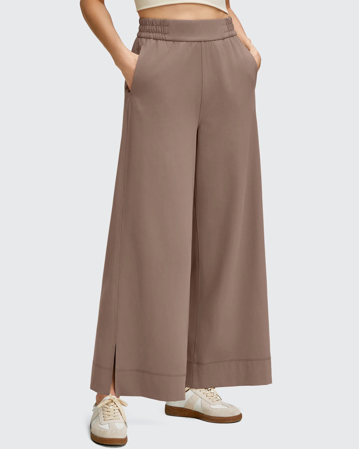 Strowen Lightweight Ankle Splits Wide Leg Ankle Pants
