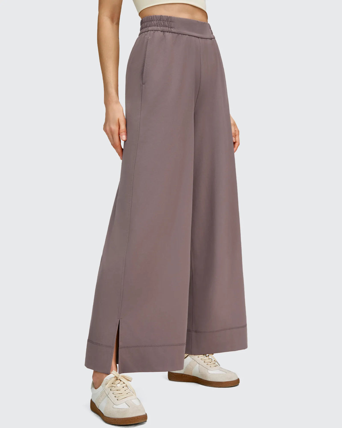 Strowen Lightweight Ankle Splits Wide Leg Ankle Pants