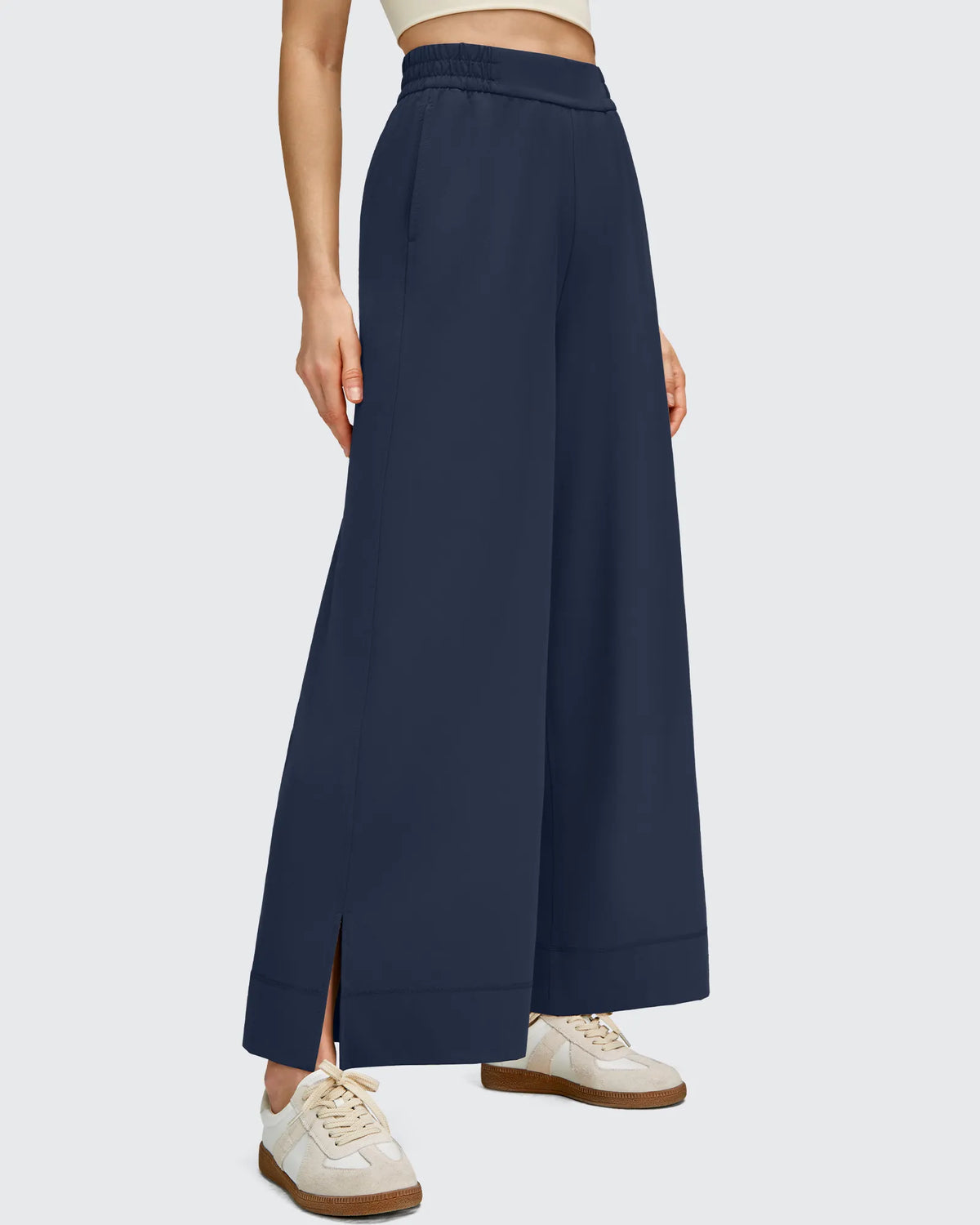 Strowen Lightweight Ankle Splits Wide Leg Ankle Pants