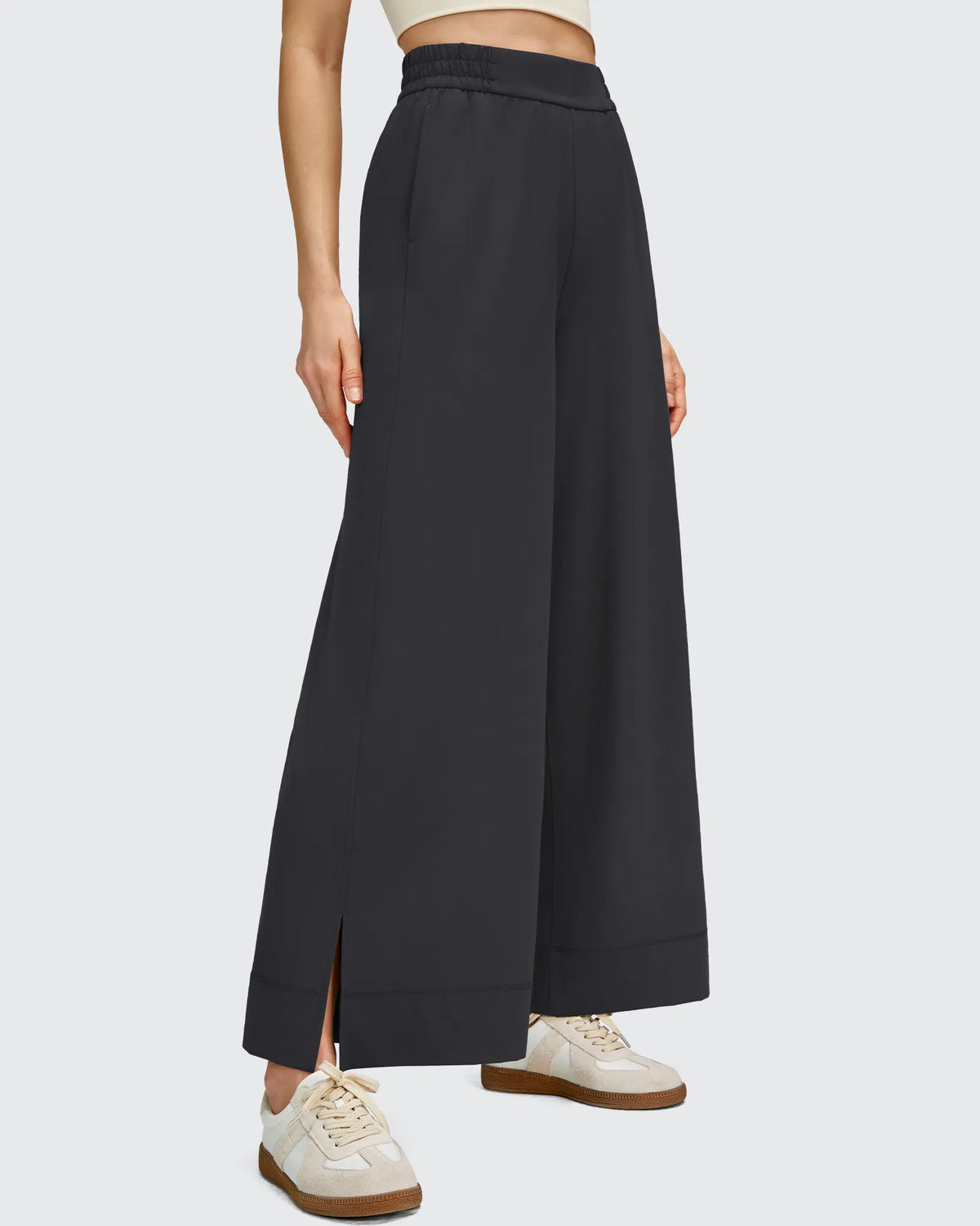 Strowen Lightweight Ankle Splits Wide Leg Ankle Pants