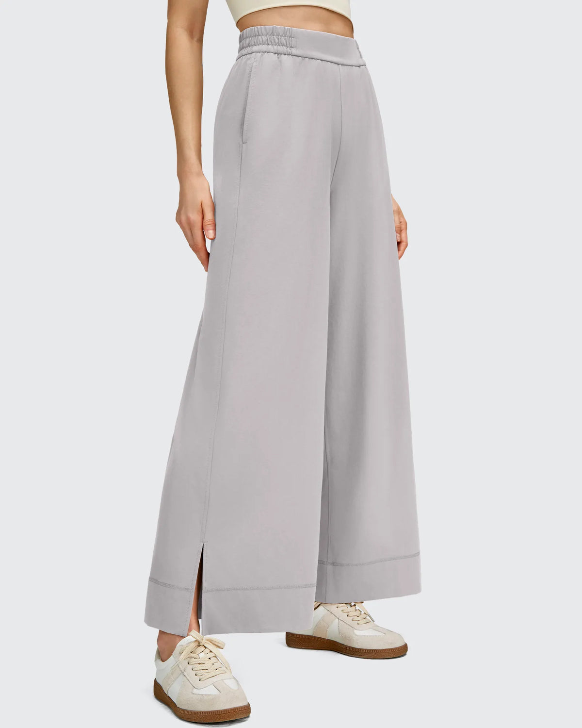 Strowen Lightweight Ankle Splits Wide Leg Ankle Pants