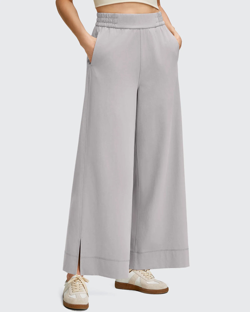 Strowen Lightweight Ankle Splits Wide Leg Ankle Pants