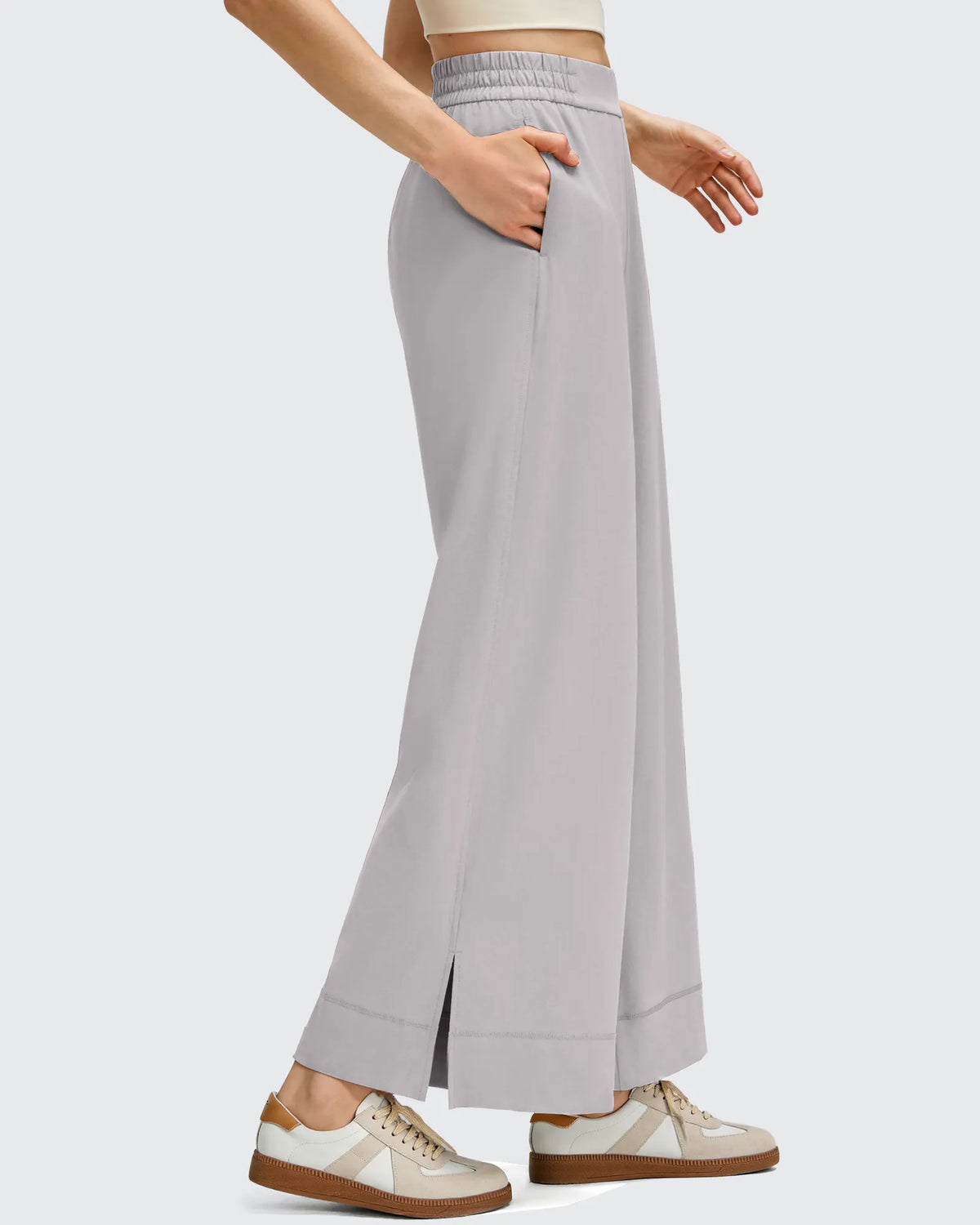 Strowen Lightweight Ankle Splits Wide Leg Ankle Pants