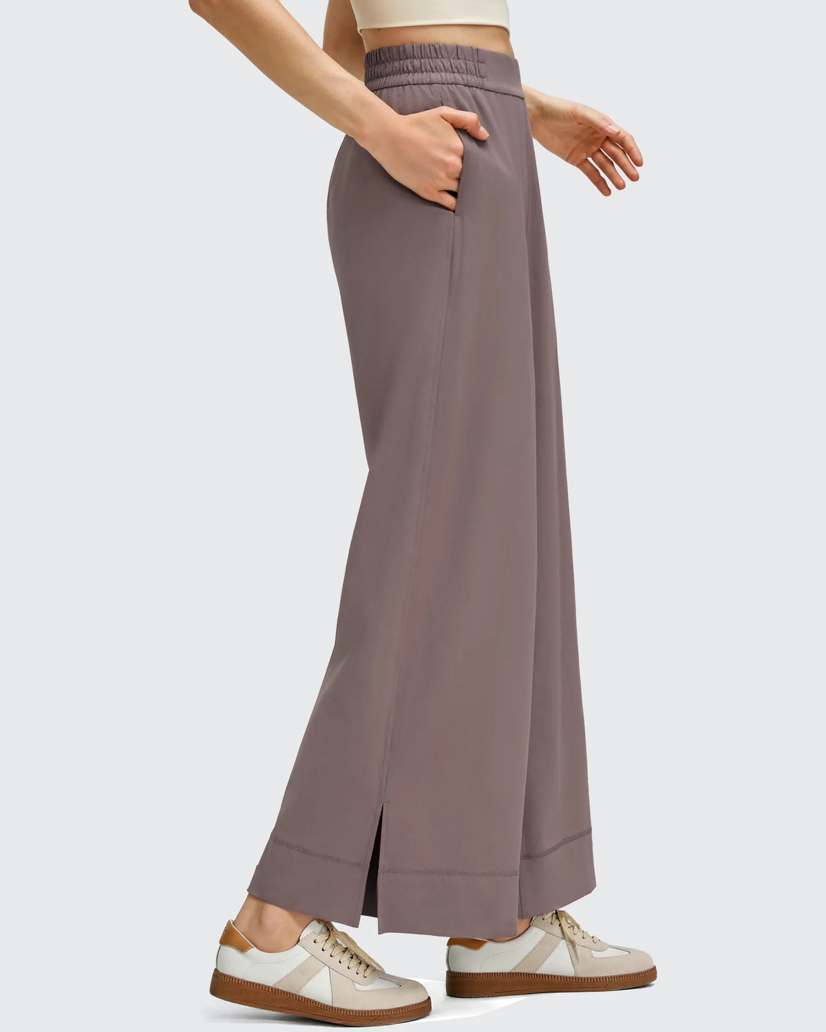 Strowen Lightweight Ankle Splits Wide Leg Ankle Pants