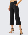 Wide Leg High-Waisted Capri Work Pants 25