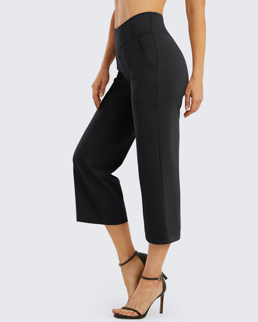 Wide Leg High-Waisted Capri Work Pants 20''