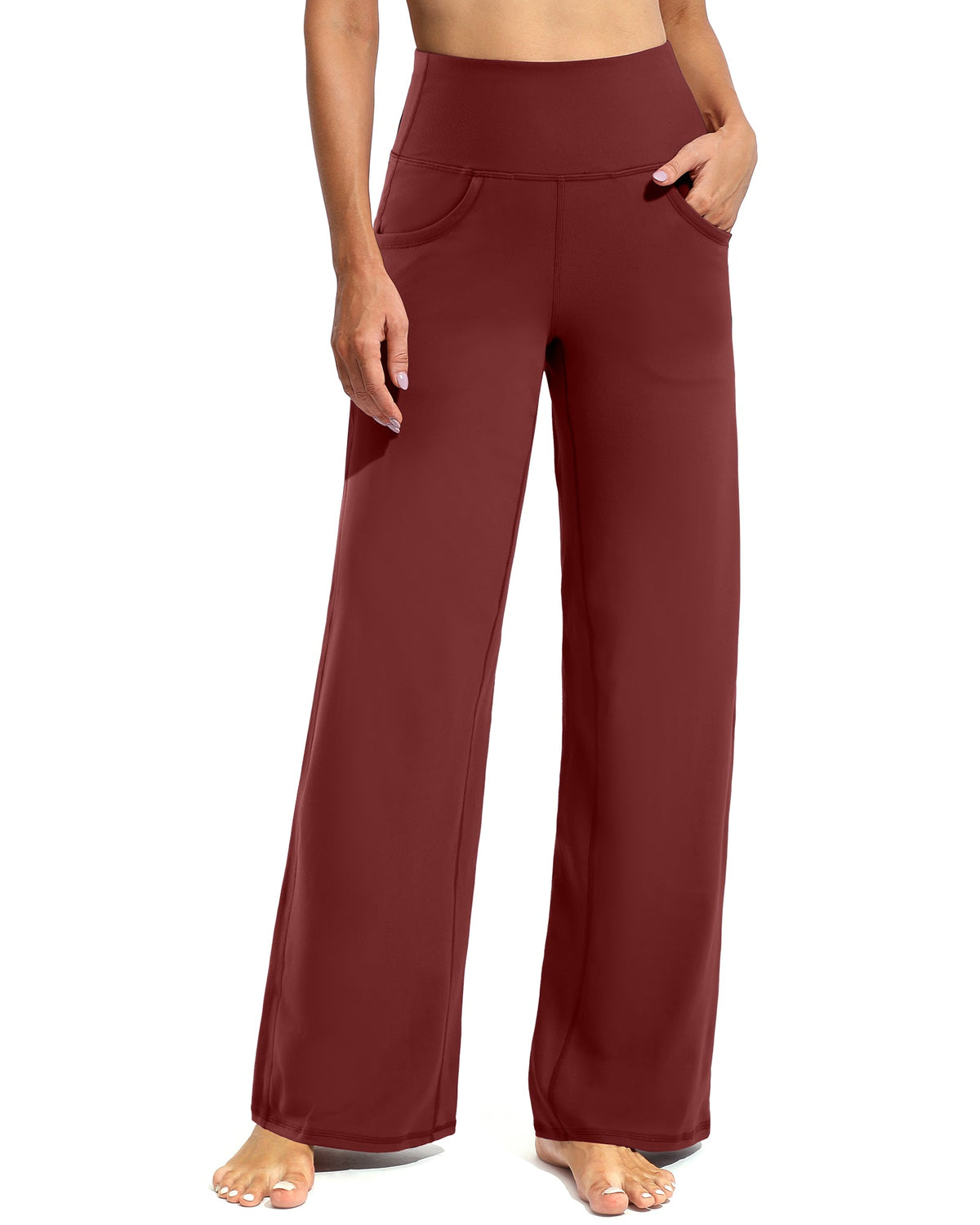 Wide Leg Pants Woman Yoga Pants with Pockets Petite
