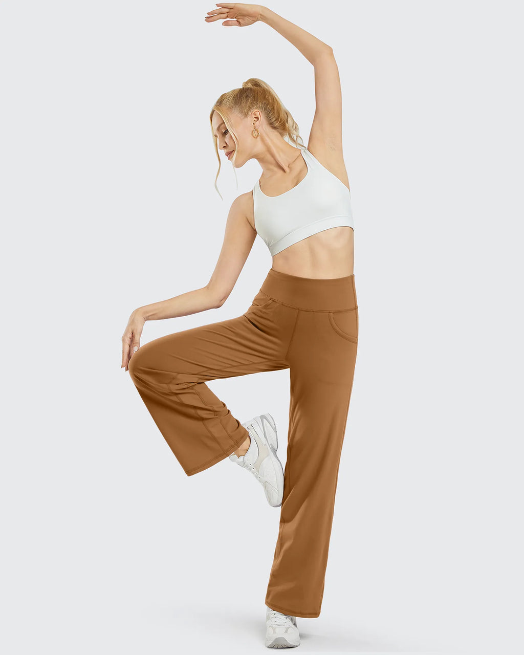 Wide Leg Pants Woman Yoga Pants with Pockets Petite