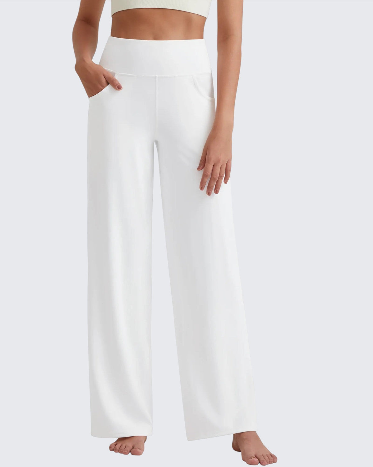 Wide Leg Pants Woman Yoga Pants with Pockets Regular