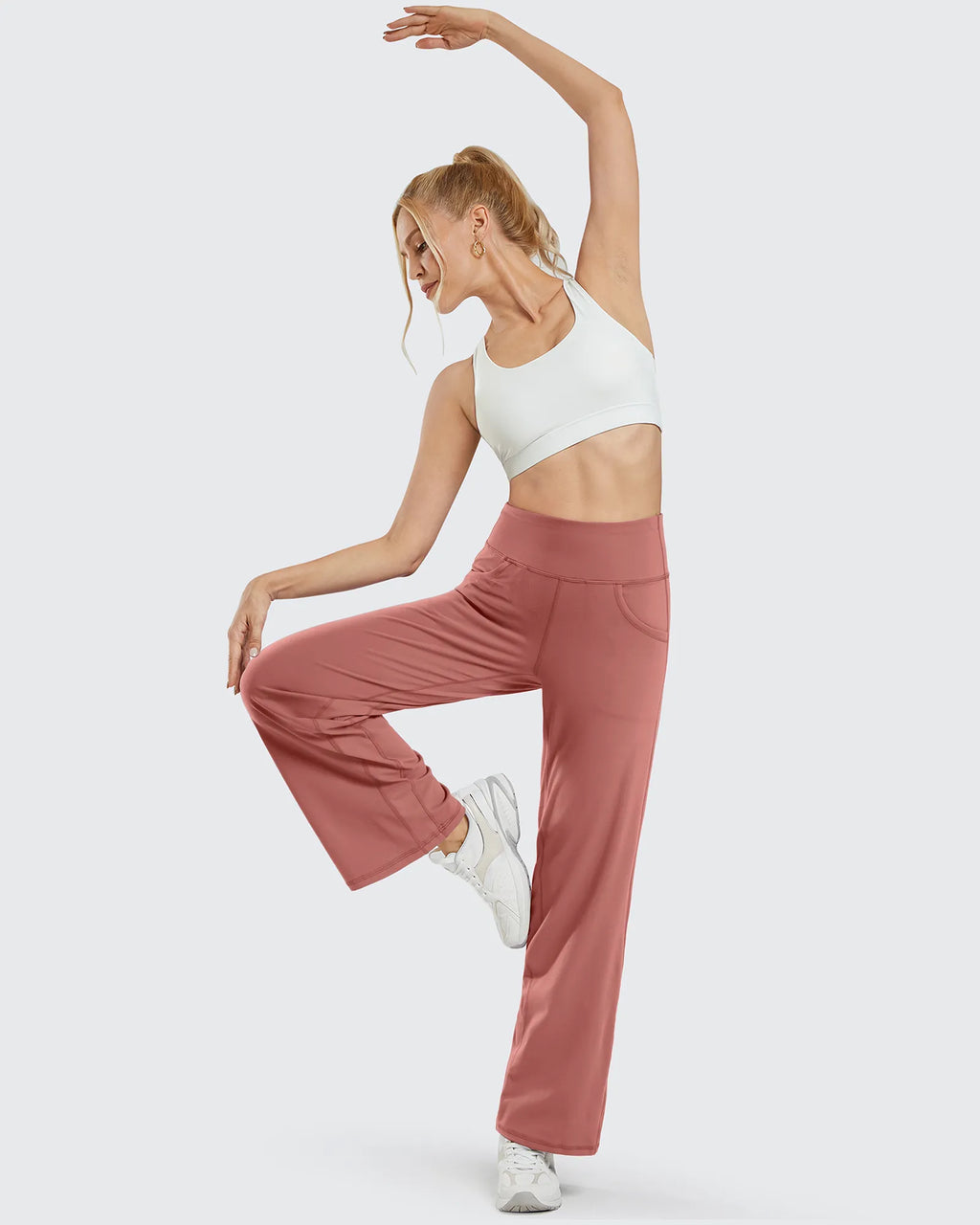 Wide Leg Pants Woman Yoga Pants with Pockets Regular