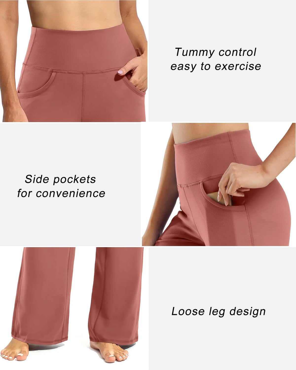 Wide Leg Pants Woman Yoga Pants with Pockets Regular