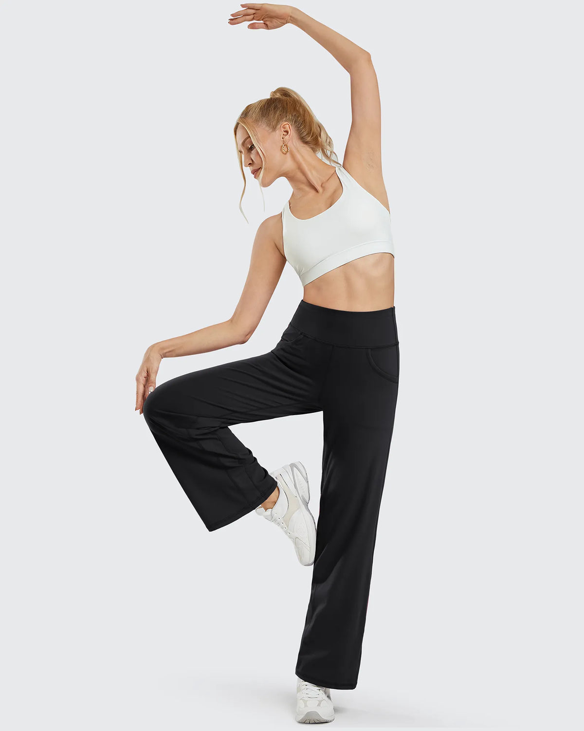 Wide Leg Pants Woman Yoga Pants with Pockets Regular