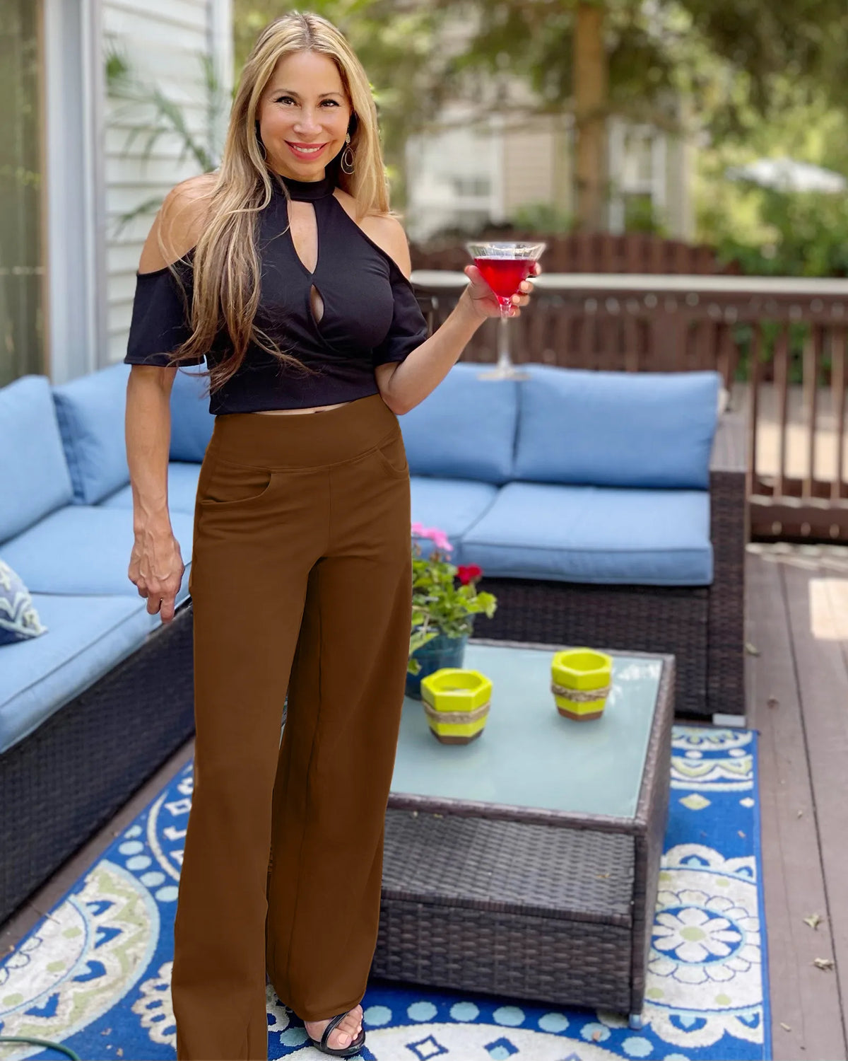 Wide Leg Pants Woman Yoga Pants with Pockets Petite