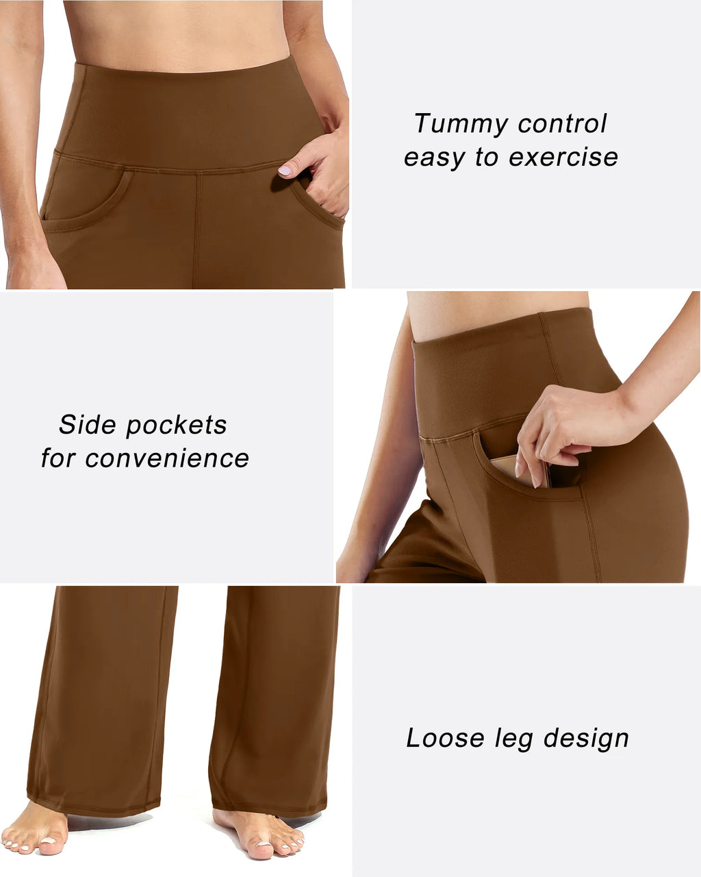 Wide Leg Pants Woman Yoga Pants with Pockets Petite