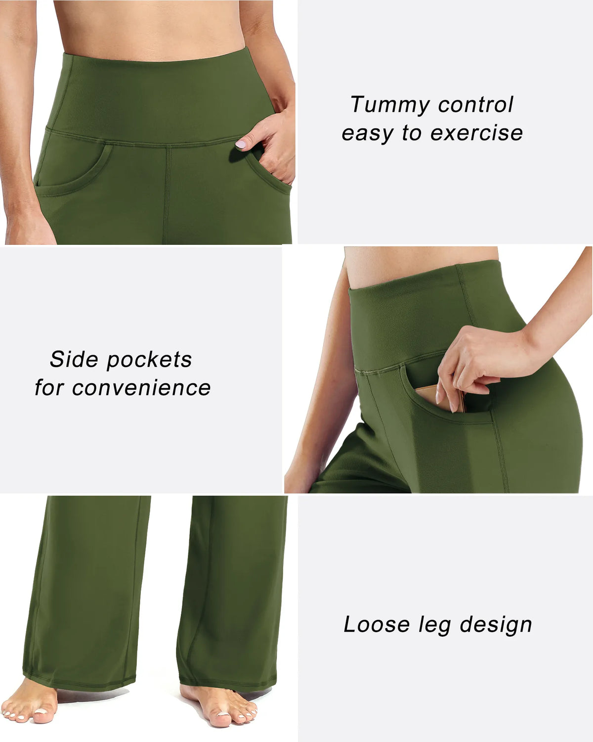 Wide Leg Pants Woman Yoga Pants with Pockets Petite