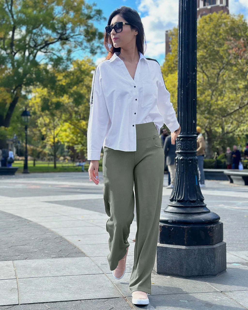 Wide Leg Pants Woman Yoga Pants with Pockets Tall