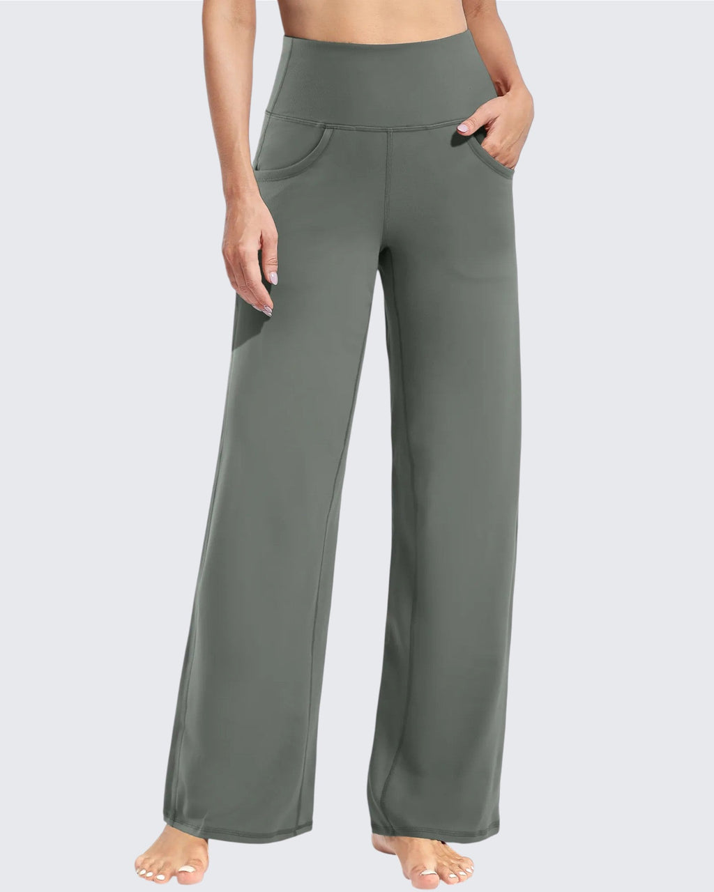 Wide Leg Pants Woman Yoga Pants with Pockets Regular