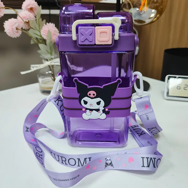 Sanrio Plastic Water Bottle with Dual Dirnking Mode