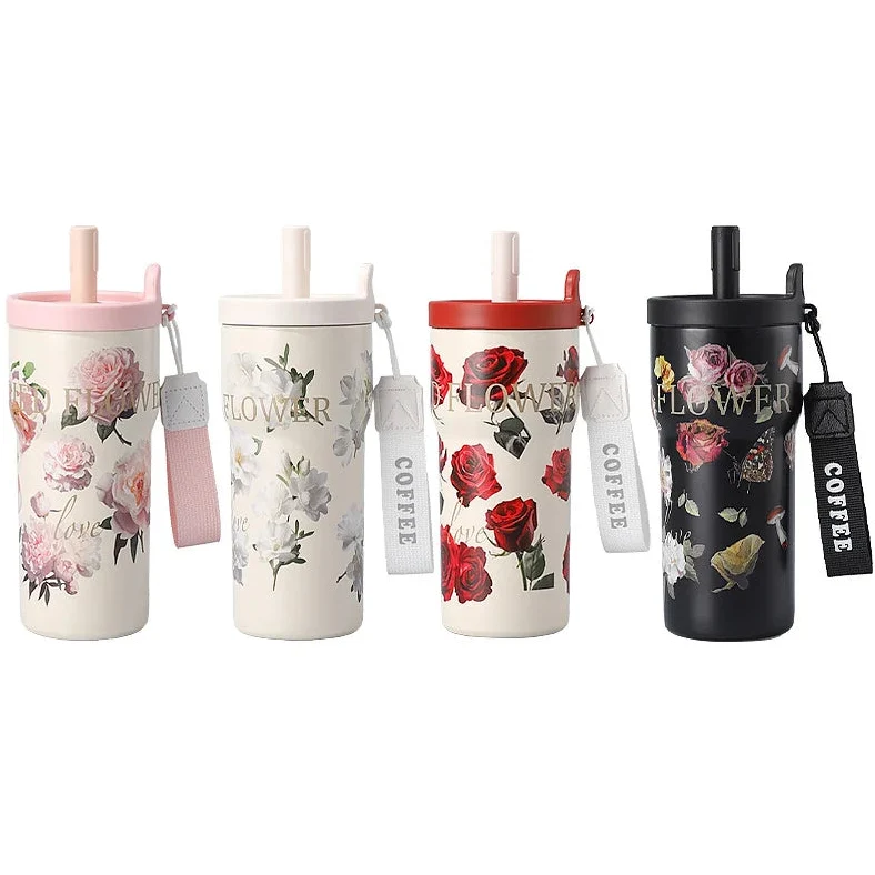 High Value Steel Insulated Rose Series Sipper Bottle