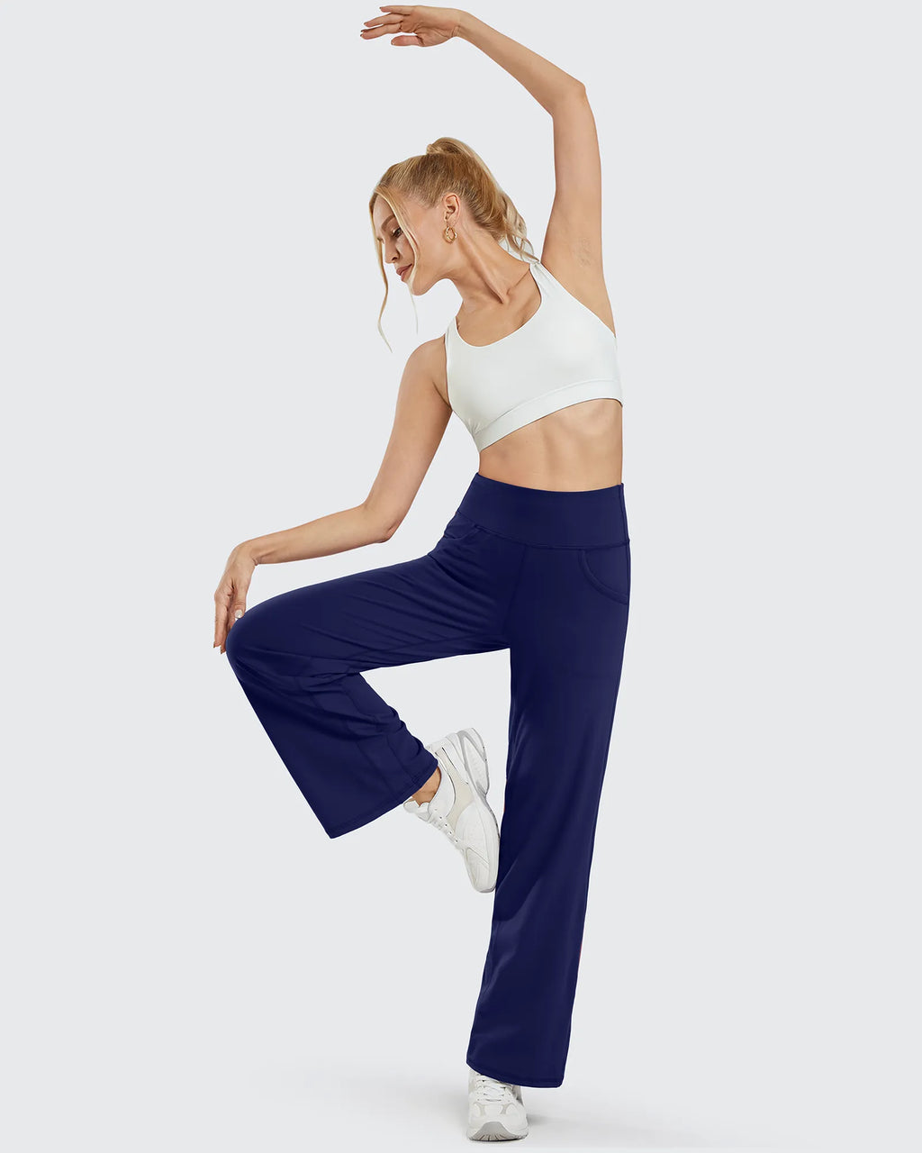 Wide Leg Pants Woman Yoga Pants with Pockets Petite