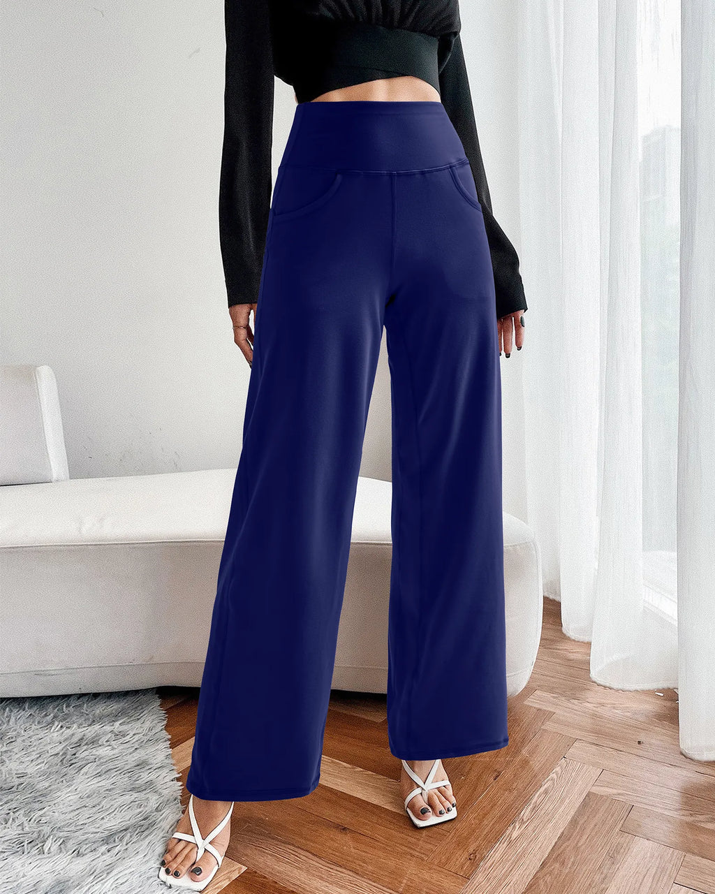 Wide Leg Pants Woman Yoga Pants with Pockets Regular