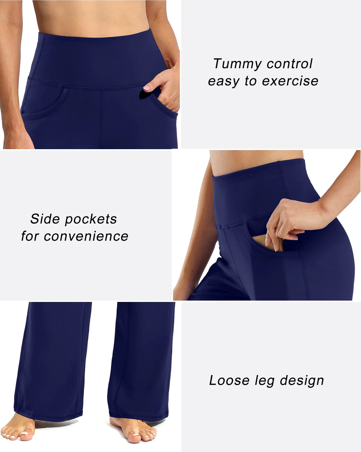 Wide Leg Pants Woman Yoga Pants with Pockets Regular