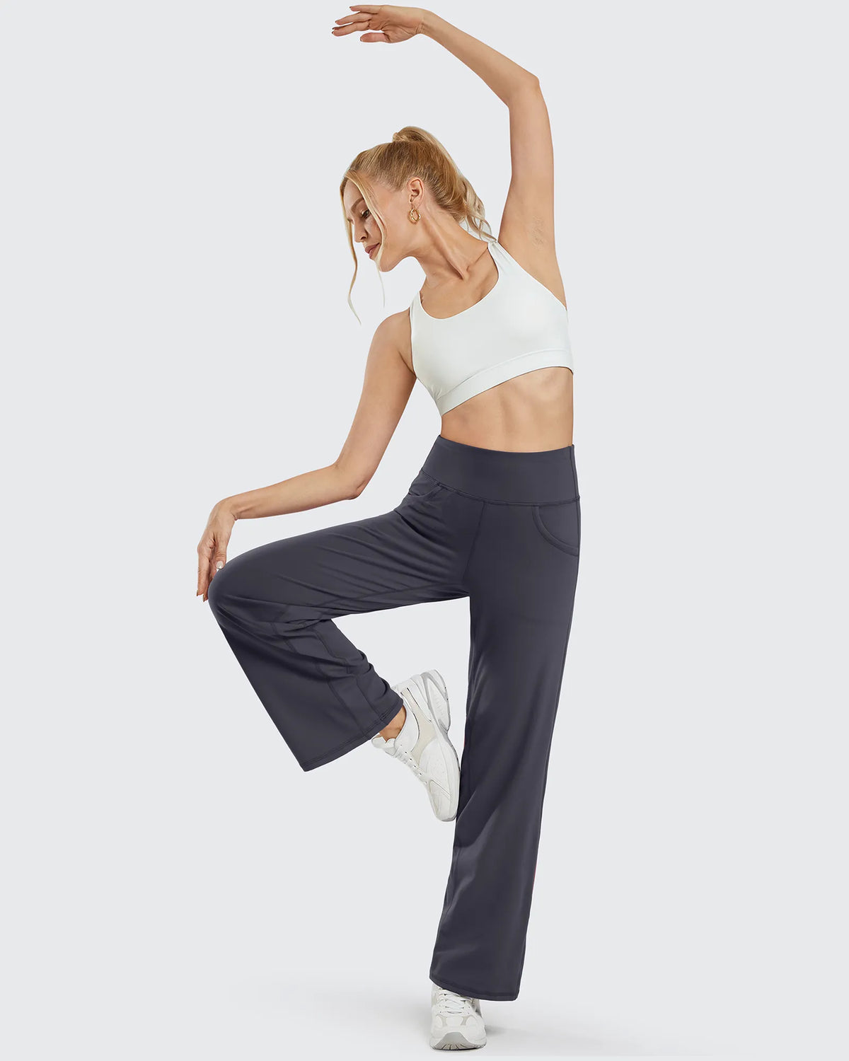 Wide Leg Pants Woman Yoga Pants with Pockets Petite