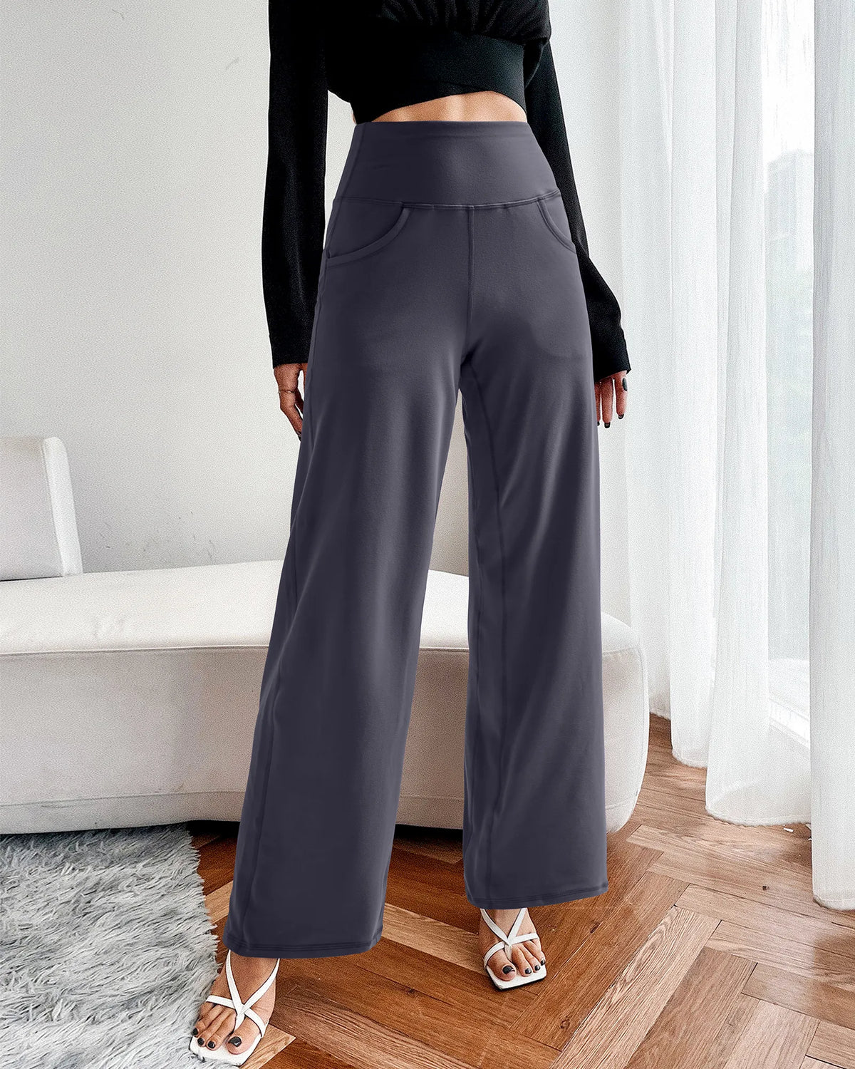 Wide Leg Pants Woman Yoga Pants with Pockets Tall
