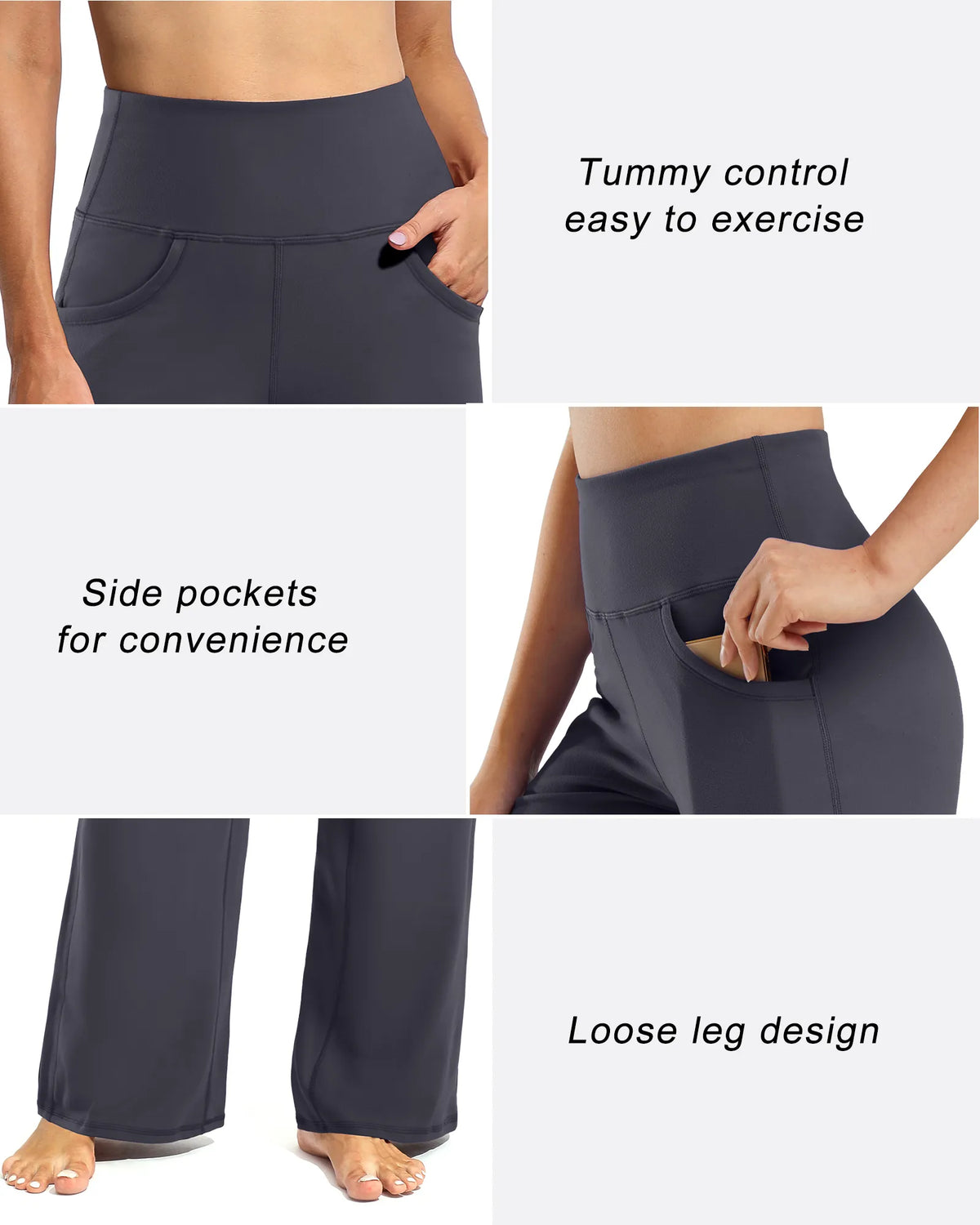 Wide Leg Pants Woman Yoga Pants with Pockets Regular