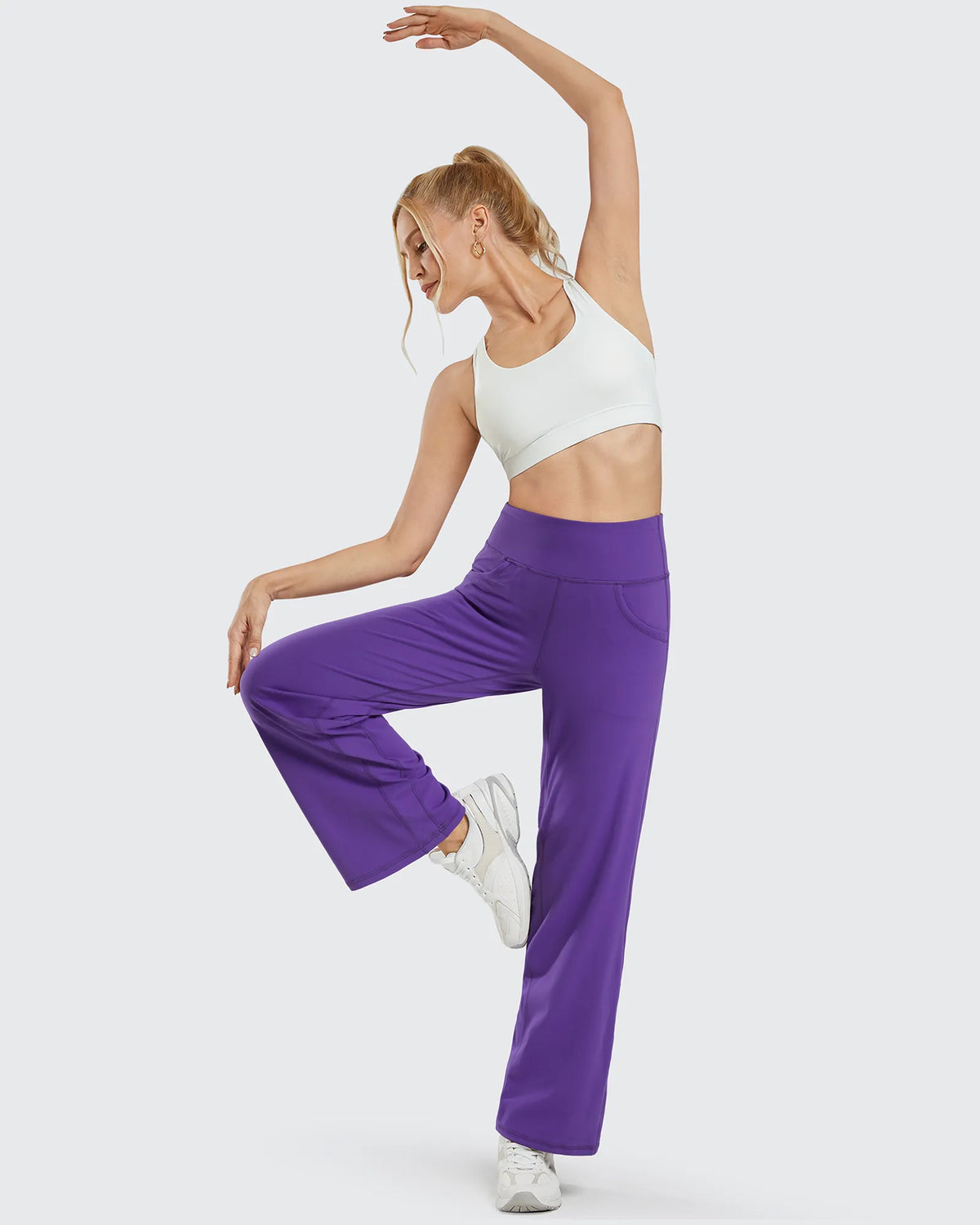 Wide Leg Pants Woman Yoga Pants with Pockets Petite
