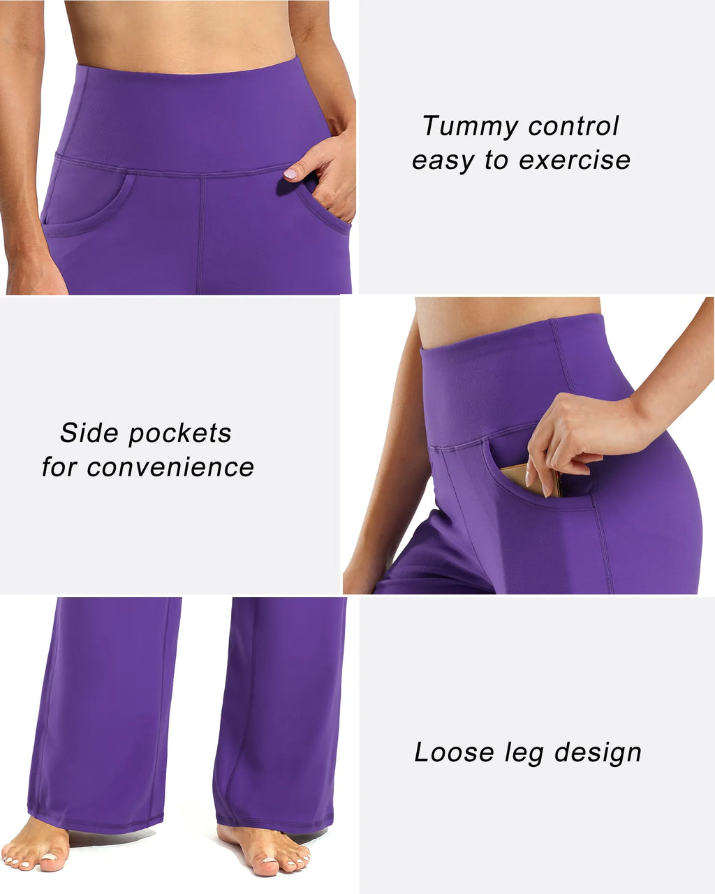 Wide Leg Pants Woman Yoga Pants with Pockets Regular