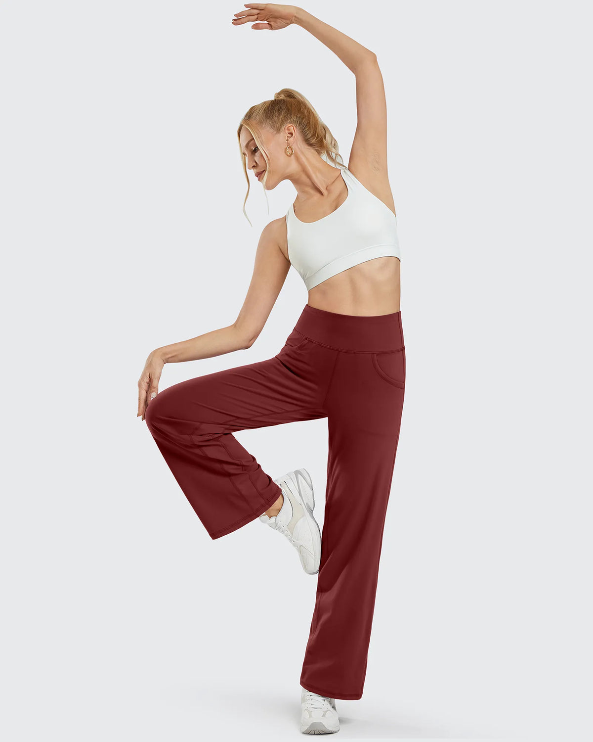 Wide Leg Pants Woman Yoga Pants with Pockets Petite
