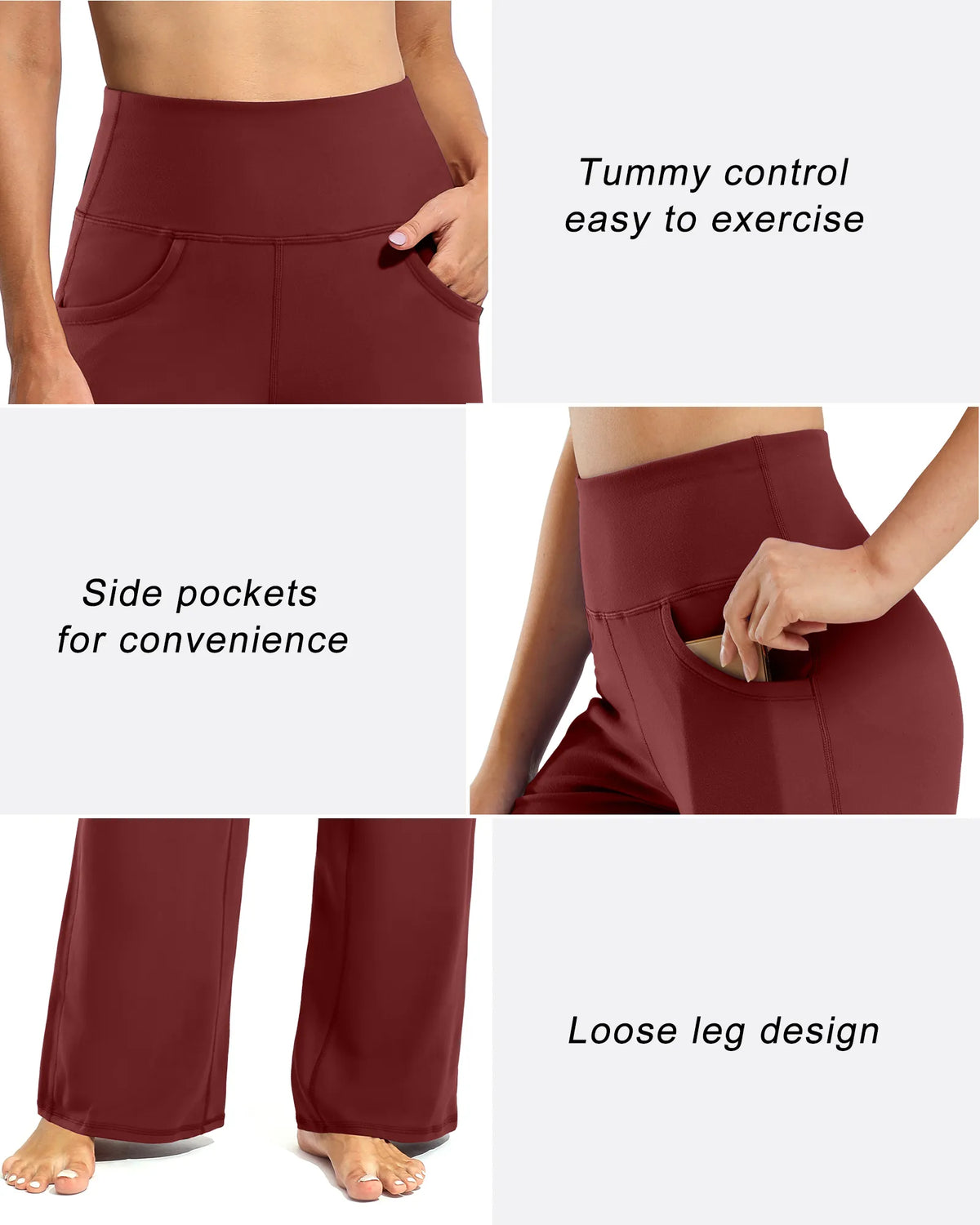 Wide Leg Pants Woman Yoga Pants with Pockets Regular