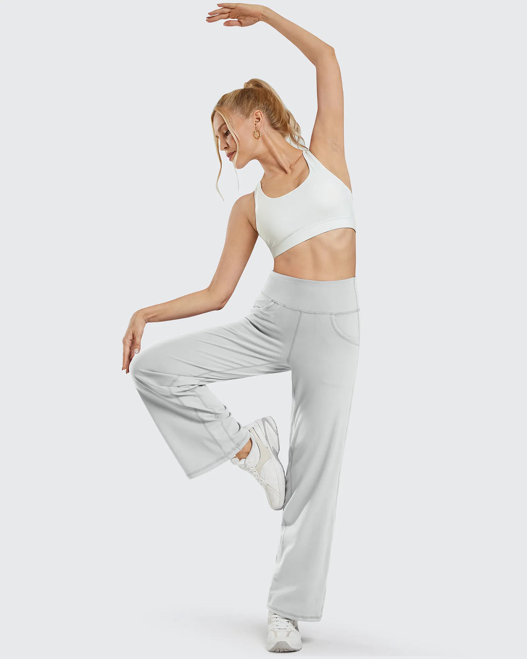 Wide Leg Pants Woman Yoga Pants with Pockets Petite