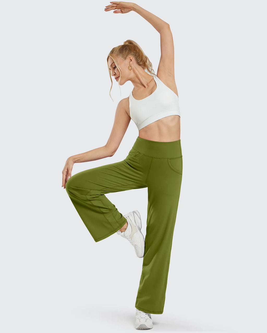 Wide Leg Pants Woman Yoga Pants with Pockets Regular