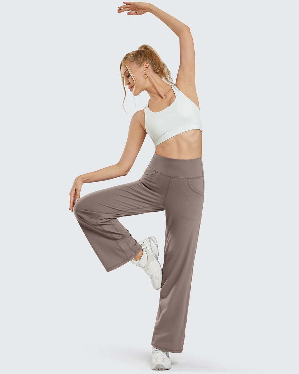 Wide Leg Pants Woman Yoga Pants with Pockets Regular
