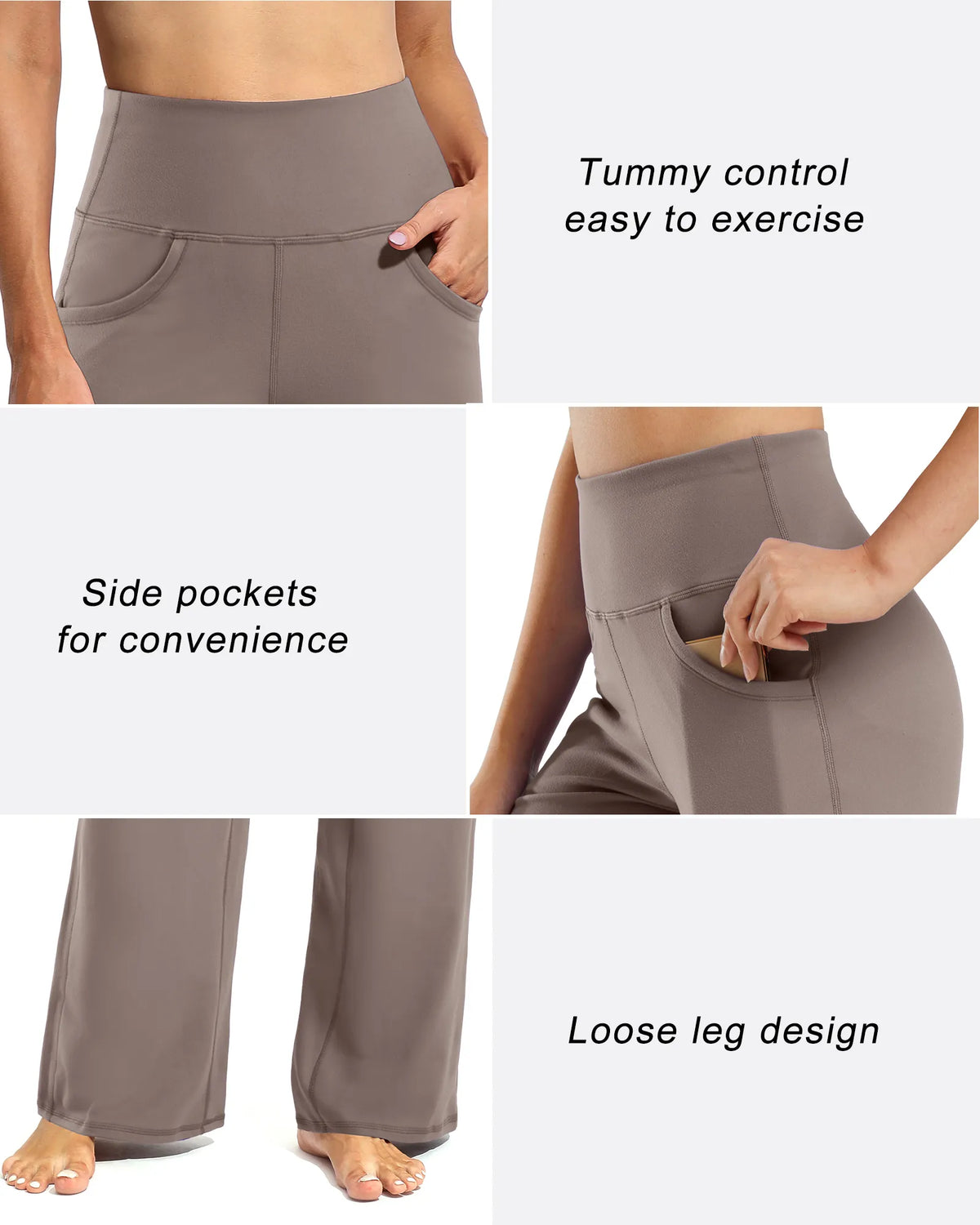 Wide Leg Pants Woman Yoga Pants with Pockets Regular