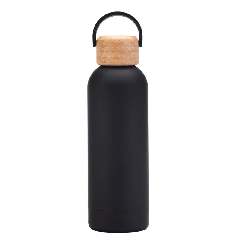 Color Coated Steel Thermos Bottle with Bamboo Lid