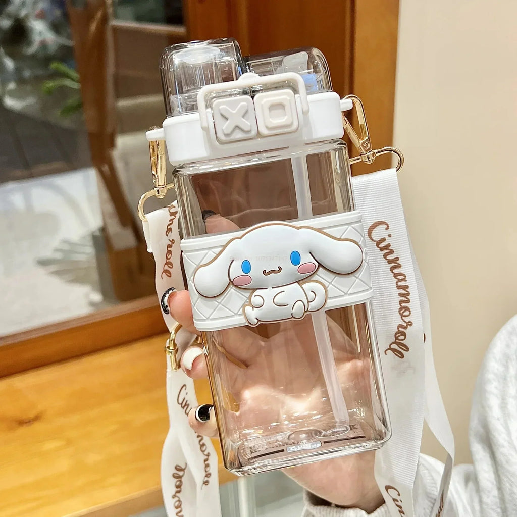 Sanrio Plastic Water Bottle with Dual Dirnking Mode