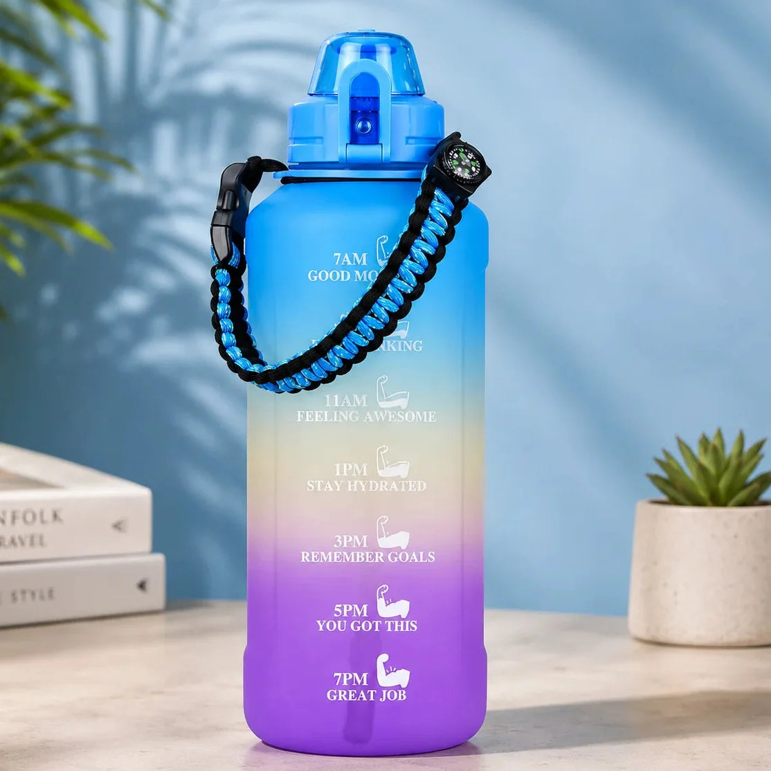 Stay Hydrated Keep Energy Water Bottle with Paracord Handle