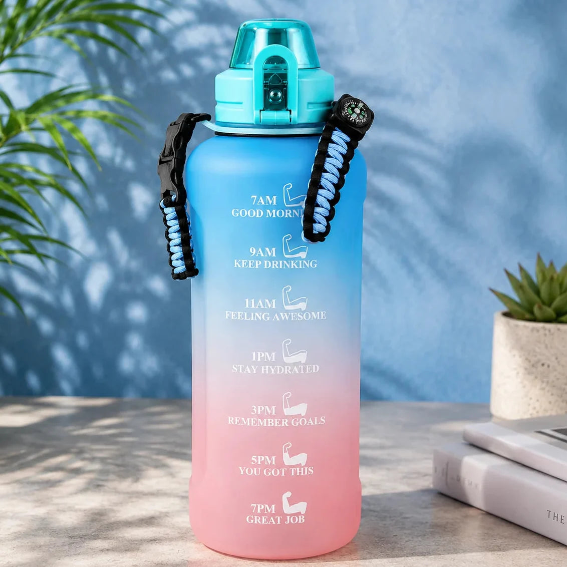 Stay Hydrated Keep Energy Water Bottle with Paracord Handle